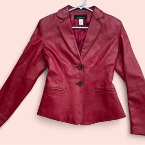 Jones New York Red Leather Jacket